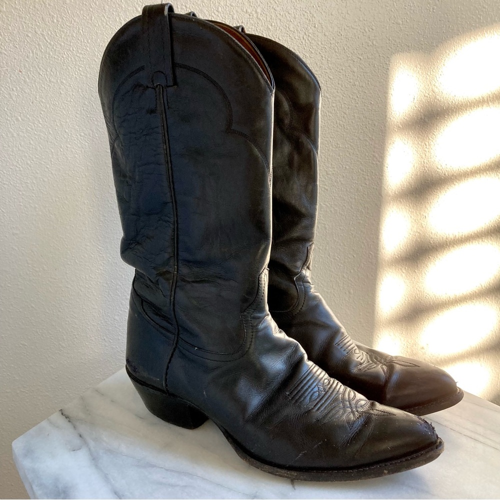 Tony Lama Black Cowboy Boots Exclusively For Thieves Market Size 8.5 EE Men